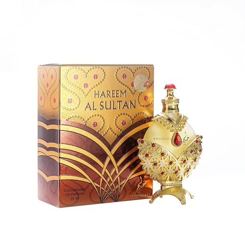 KHADLAJ PERFUMES Hareem Al Sultan Gold Concentrated Perfume Oil for Unisex, 1.18 Ounce - Sandalwood,Vanilla - 1.18 Fl Oz (Pack of 1)