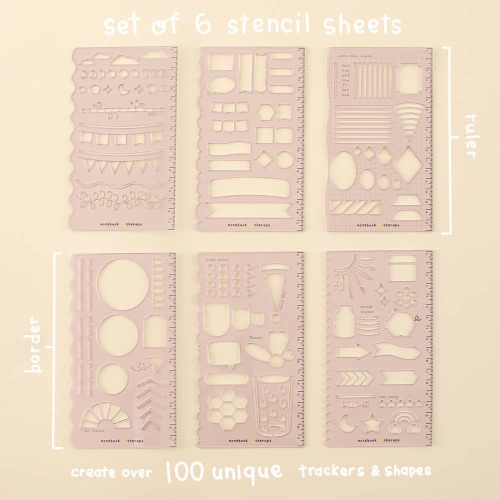 Tsuki Bullet Journal Stencil Set ☾ | Lilac Taro