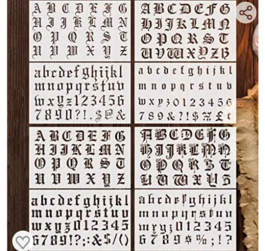 Amazon.com: 8 Pieces Old English Lettering Stencils Calligraphy Letter Stencils Gothic Font Stencil Templates Alphabet Number Templates Plastic Number Drawing Painting Stencils for DIY Crafts Scrapbook Journal : Arts, Crafts & Sewing