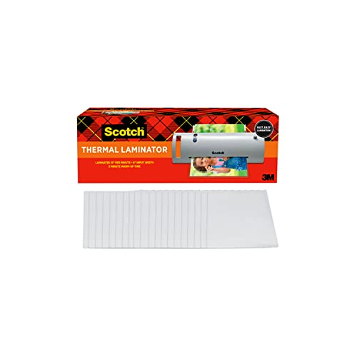 Scotch Thermal Laminator Combo Pack, Includes 20 Letter-Size Laminating Pouches, Holds Sheets up to 8.9" x 11(TL902VP) - Laminator with 20 Pouches - Combo Pack