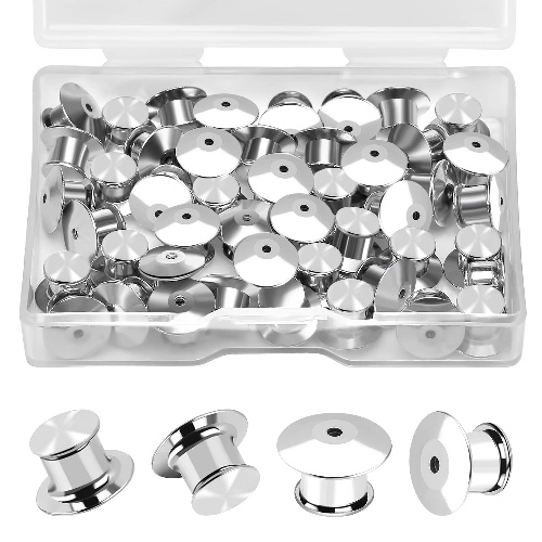 30PCS Locking Pin Backs Locking Pin Keepers Clasp, Ceryvop Metal Pin Locks Back - 30