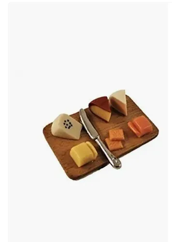 Melody Jane Dollhouse Cheese Board Miniature Dinner Dining Room Accessory 1:12 : Toys & Games
