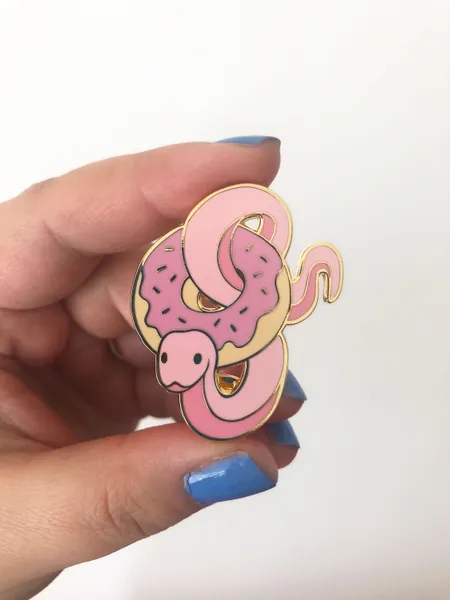 Danger Donut - Pink Snake - Hard Enamel Pin