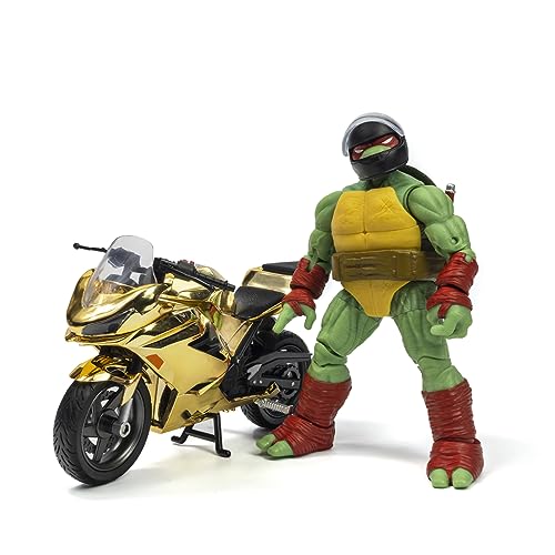Teenage Mutant Ninja Turtles Raphael 5-inch Action Figure with Gold Motorcycle Set