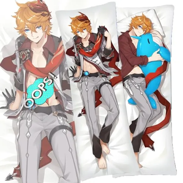 Anime Body Pillow,Body Pillow Anime, Soft Anime Hugging Body Pillowcase Cover Dakimakura Double-Sided Peach Skin Body Pillow Cover Case(59in X 19.7in).