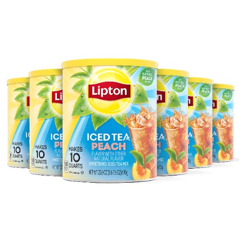 Lipton Iced Tea Mix, Peach 10 qt (Pack of 6)