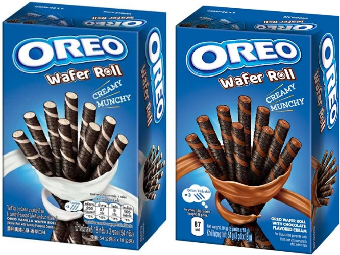 Oreos Oreo Wafer Roll Variety Pack (set of 2) | Chocoloate (54g) - Vanilla (54g)