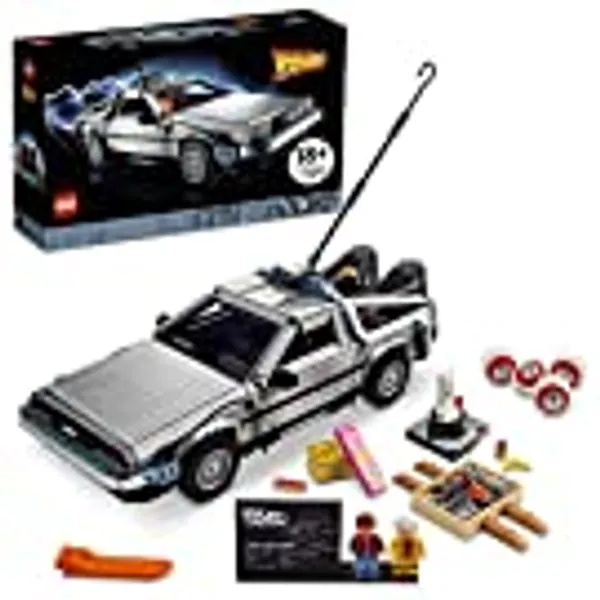 LEGO Icons Back to The Future Time Machine 10300, Model Car Building Kit Based on The Delorean, 2022 Set for Adults, Gift idea