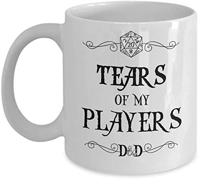 Dungeons and Dragons Mug Tears of My Players Funny White 11 Ounce Ceramic Coffee Cup