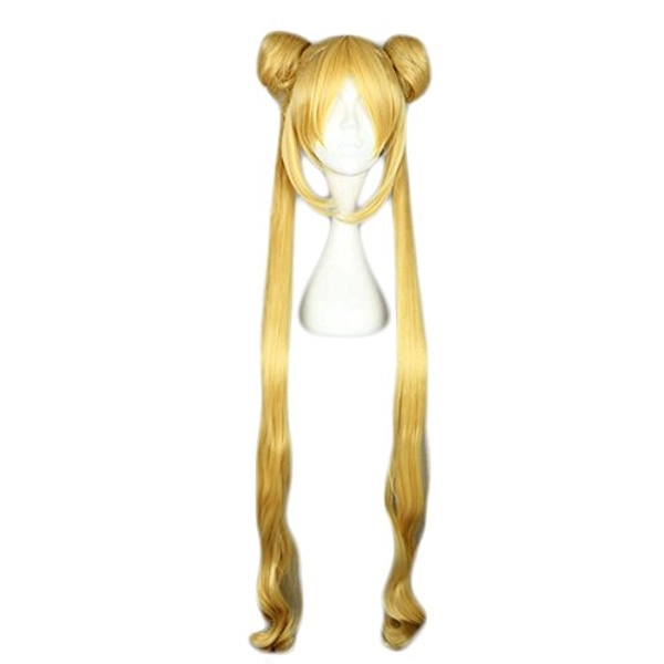 COSPLAZA Tsukino Usagi Sailor Moon Long Anime Cosplay Wig Synthetic Hair