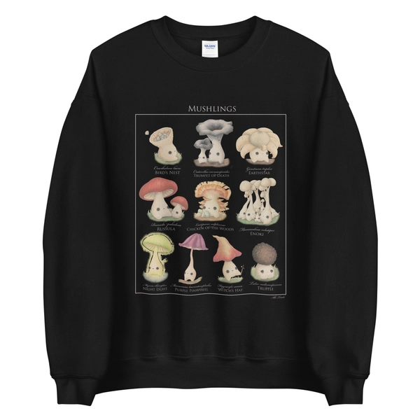 Mushling Identification 3rd Edition Sweatshirt - Botanical Mushroom Sweatshirt