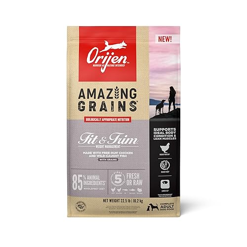 ORIJEN Amazing Grains™ Fit & Trim Dry Dog Food Recipe, 22.5lb - Fit & Trim - 22.5 Pound (Pack of 1)