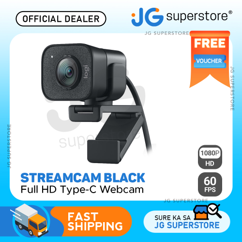 Logitech StreamCam Full HD 1080p 60fps USB Type C Webcam for Windows and Mac (Black, White) | JG Superstore