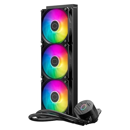 Cooler Master MasterLiquid 360L Core ARGB CPU Liquid Cooler - Dual Chamber Gen S Pump, Superior Radiator and 120 mm ARGB Fans, LGA 1700 and AM5 Brackets - Black - 360