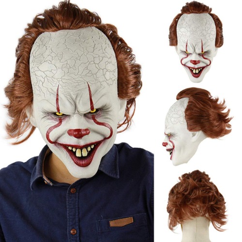 Horror-Clownmaske, Halloween, Joker-Maske, Clownmaske für Halloween, Cosplay, Requisiten