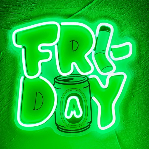 Artlast Freitag Neonschild Dimmbar Grün Friday mit Rauch & Bier mit Muster Druck LED Neonlicht Neon Bier Schild Rauch Neon Schild Geschenk für Freund, Papa, Männerhöhle, Home Bar Dekor