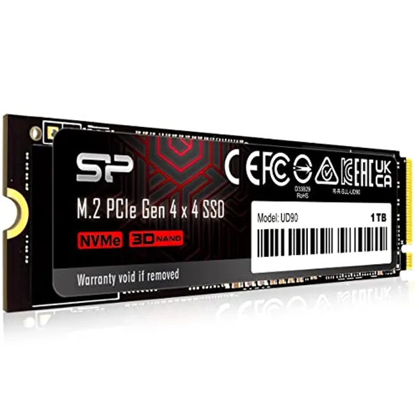 Silicon Power 1TB UD90 NVMe 4.0 Gen4 PCIe M.2 SSD R/W up to 5,000/4,800 MB/s (SP01KGBP44UD9005)