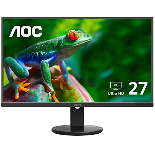 AOC U2790VQ 27" 4K 3840x2160 UHD Frameless Monitor, IPS, 5ms, 1 Billion+ Colors, 108% sRGB, VESA, Black - 27" 4K UHD - Flat Screen