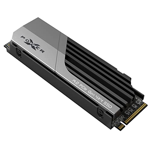 Silicon Power 2TB XS70 Nvme PCIe Gen4 M.2 2280 SSD R/W Up to 7,300/6,800 MB/s, DRAM Cache, with Built-in PS5 Heatsink, Compatible with Playstation 5 (SP02KGBP44XS7005) - 2TB - For Desktop / PS5
