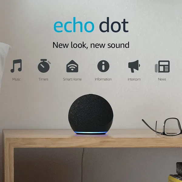 Echo Dot (4th generation) | Smart speaker with Alexa | Charcoal