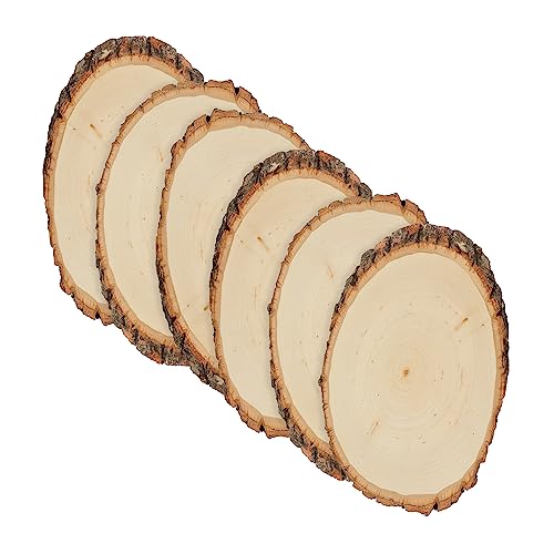 Walnut Hollow Basswood Round, Small 5-7" Wide with Live Edge Wood (Pack of 6) - for Wood Burning, Home Décor, and Rustic Weddings - (Pack of 6)