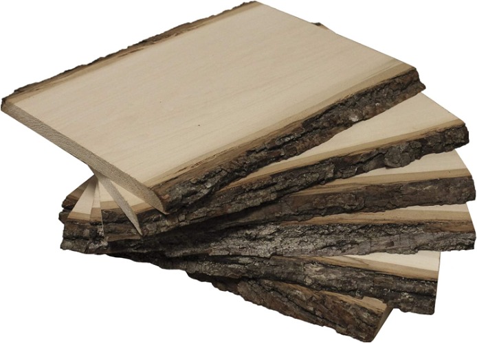 Walnut Hollow Value Pack Medium Basswood Country Planks with Live Edge Bark for Woodburning, Home Décor and Rustic Weddings, 6-pack - Medium (6 Pack)