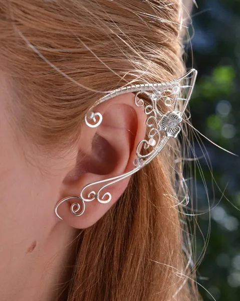 Elf Ears Ear Cuffs - Elven Ear Cuff - Boho Jewelry Bohemian Floral Freespirit