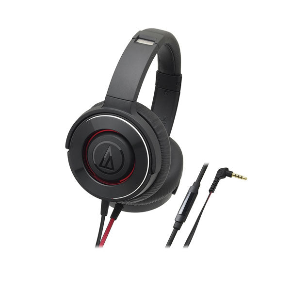Audio-Technica ATH-WS550iS Black/Red Solid Bass with In-Line Controls