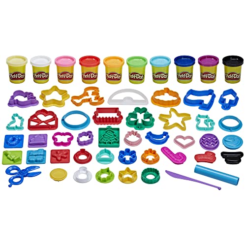 Play-Doh Holiday Set of Tools, 43 Accessories & 10 Modeling Compound Colors, Perfect for Halloween Treat Bags, Kids Arts and Crafts Toys, 3+ (Amazon Exclusive)