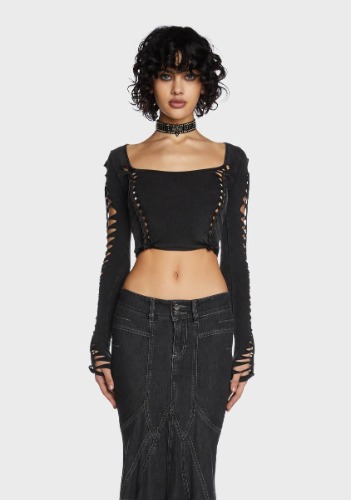 Onyx Alternative Spells Long Sleeve Top | Small
