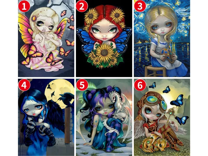 5D DIY Full Round Drill Diamond Painting Cartoon Girl Dragon Animal Mosaic Beadwork Kit Rhinestone Drawing Art Craft