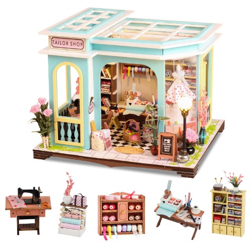 DIY Miniature House Kit Flavory Tailor Shop, Tiny House Kit for Adults to Build - Tailor Shop $63.32