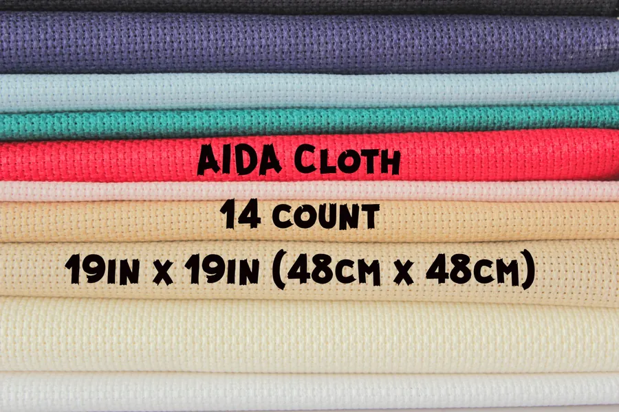 14ct (14 holes per inch) AIDA Fabric 48cm x 48cm (19in x 19in), Fabric to Stitch, Cross Stitch Fabric, AIDA 14 count, Colors, Aida Cloth