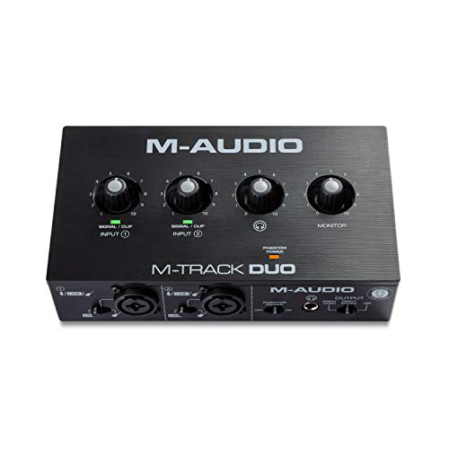 M-Audio M-Track Duo – USB Audio Interface for Recording, Streaming and Podcasting with Dual XLR, Line & DI Inputs, plus a Software Suite Included - M-Track Duo