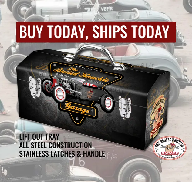 Unique Mechanic Gift Portable Steel Hotrod Toolbox / The Busted Knuckle Garage Brand