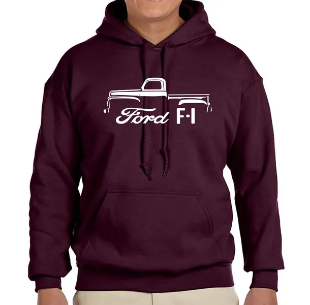 1948-52 Ford F-1 Pickup Truck Classic Outline Design Hoodie Sweatshirt
