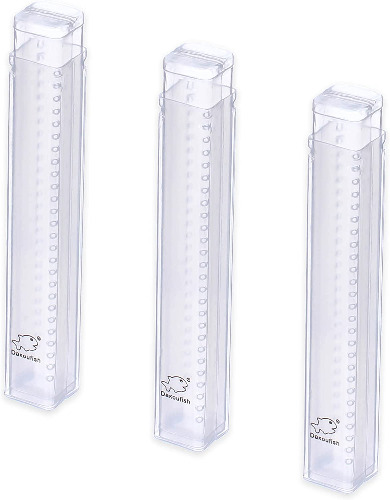 Dakoufish Plastic Straw Carrying Case,3Packs Reusable Collapsible Boxes for 9-13 Inch Straight Drinking Straws Storage Perfect for Travel, Gifts.