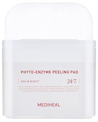 MEDIHEAL Phyto Enzyme Peeling Pad - Vegan Face Resurfacing Pore Tightening Gauze Pads with LHA & Papaya Enzym to Control Sebum - Exfoliating Pads for Dead Skin Cells, 90 Pads - Phyto Enzyme Pad