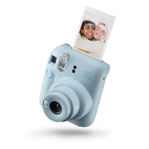 Fujifilm instax mini 12 Pastel Blue - Macchina Fotografica Istantanea, Specchietto Selfie e Modalità Close Up, Esposizione Automatica, Design Pop, Dimensioni Stampa 86 mm x 54 mm - Fotocamera - Pastel Blue
