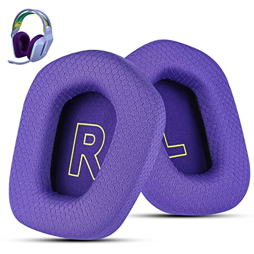 Wzsipod Tessuto sostituzione padiglioni auricolari per Logitech G733 Gaming Headset, anche Fit Logitech G335 cuffie senza fili, accessori EarPads con rete morbida e schiuma (viola) - G733 Tissu violet