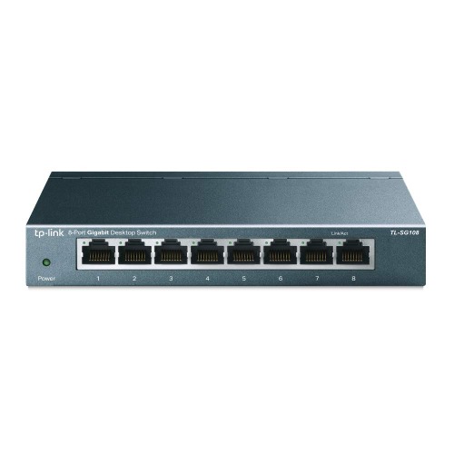 TP-Link 8-Port Gigabit Ethernet Network Switch, Sturdy Metal w/ Shielded Ports, Unmanaged (TL-SG108) - 8 port Gigabit | Metal case $49.00