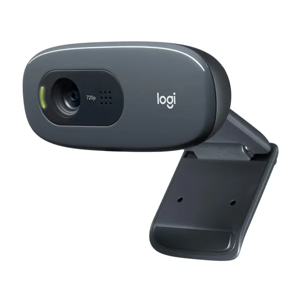 Logitech C270 HD Webcam, HD 720p/30 fps, Widescreen HD Video Calling, HD Light Correction, Noise Reducing Mic, For Skype, FaceTime, Hangouts, WebEx, PC/Mac/Laptop/Macbook/Tablet - Black - 