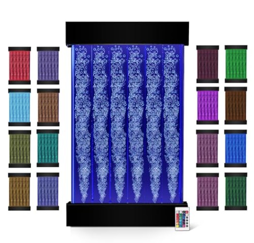 Sensory Wall Bubble Wall Bubble Tube Sensory Wall Panel for Autism with Remote 16 Color LED Lights Acrylic Tubes To Make Mini Fountain Lamp Setup or Sensory Equipment Light at Home Kids Room 35" x 20"