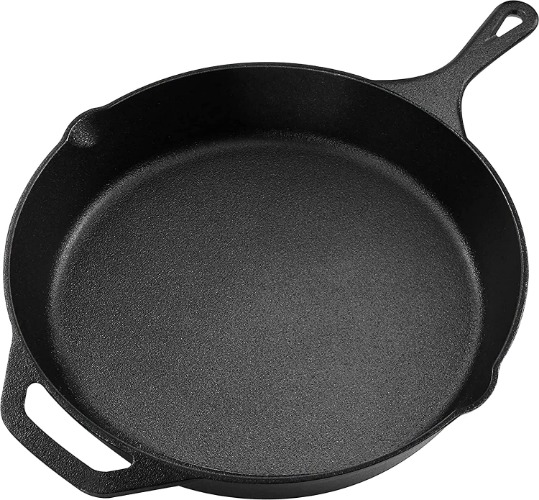 Utopia Kitchen 12 Inch Pre-Seasoned Cast iron Skillet - Frying Pan - Safe Grill Cookware for indoor & Outdoor Use - Chef's Pan - Cast Iron Pan (Black) - Black 12 Inch