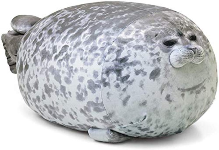 MerryXD Chubby Blob Seal Pillow,Stuffed Cotton Plush Animal Toy Cute Ocean Medium(17.6 in) - Grey - Medium