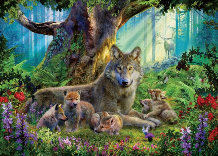 1000pc Puzzle - Forest Wolves