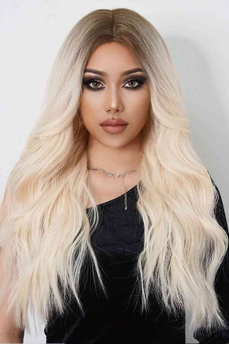 Long Wave Synthetic Wigs 26'' - Brown/Blonde Ombre / One Size