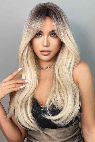 Full Machine Made Long Wigs 26'' - Light Brown/Blonde Ombre / One Size