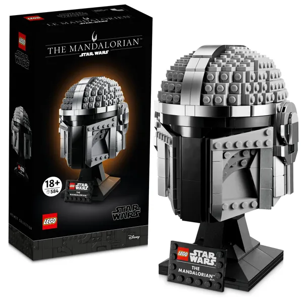 LEGO Star Wars The Mandalorian Helmet 75328 Creative Building Kit for Adults; Collectible Build-and-Display Model; Fun, Birthday Present or Surprise Treat for Fans (584 Pieces)