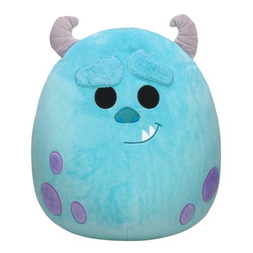 Squishmallows SQK0319 Disney and Pixar 14-Inch Add Sulley to Your Squad, Ultrasoft Stuffed Animal Large, Official Kelly Toy Plush, Blue - Sulley